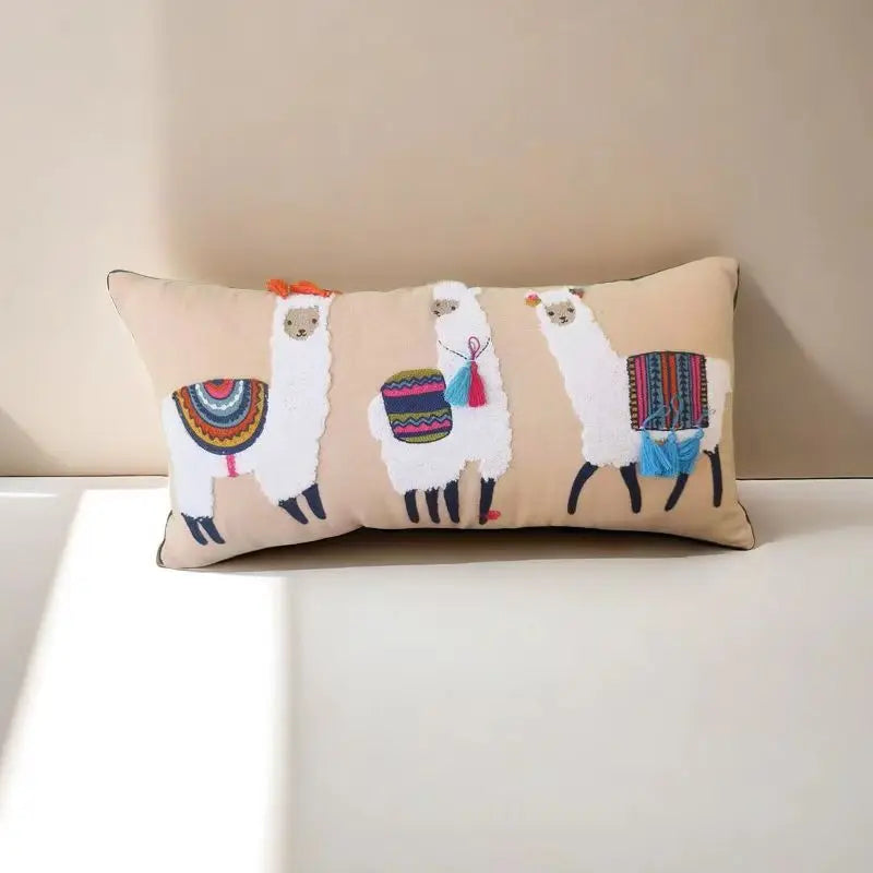 Marokkansk putetrekk Stue Sofadekor Håndlaget putetrekk Indisk eksotisk etnisk stil Boho broderi putetrekk