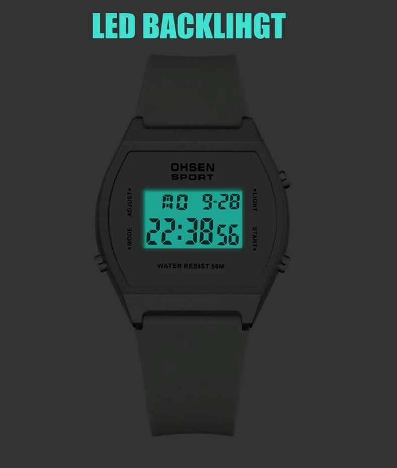 Reloj deportivo digital para mujer, resistente al agua, a la moda, blanco, para damas, reloj de pulsera electrónico para niños, relojes LED con alarma, regalos