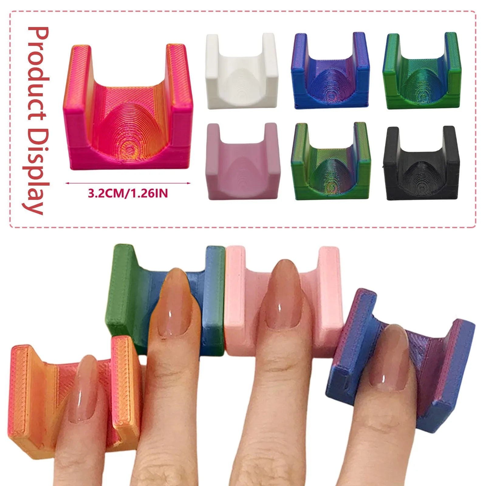 Mini adornos creativos de arte de uñas impresos en 3D, accesorios de uñas, herramientas para puntas de uñas de gel, herramienta de fotografía de exhibición, herramientas de demostración de manicura