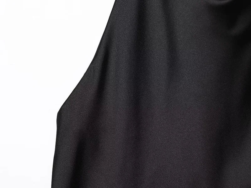 Haut dos nu en satin noir pour femme, haut de plage rose, épaules dénudées, pour l'été