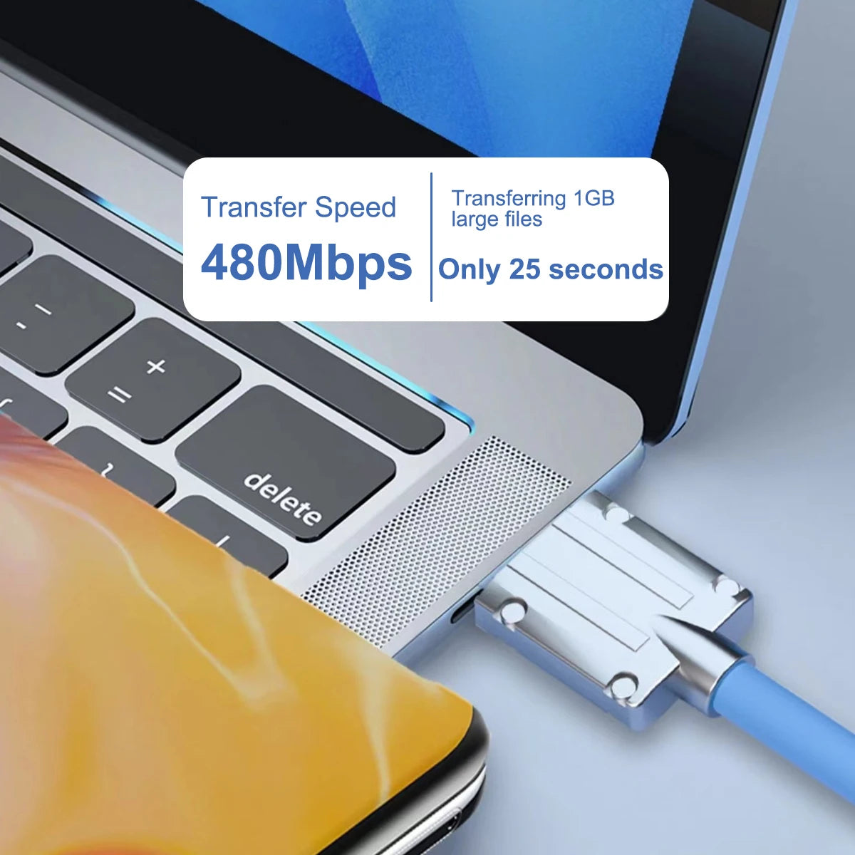 Cable de datos USB C de silicona líquida de carga súper rápida 120W 6A para iPhone 14 15 Huawei Samsung Xiaomi Cargador rápido Tipo C