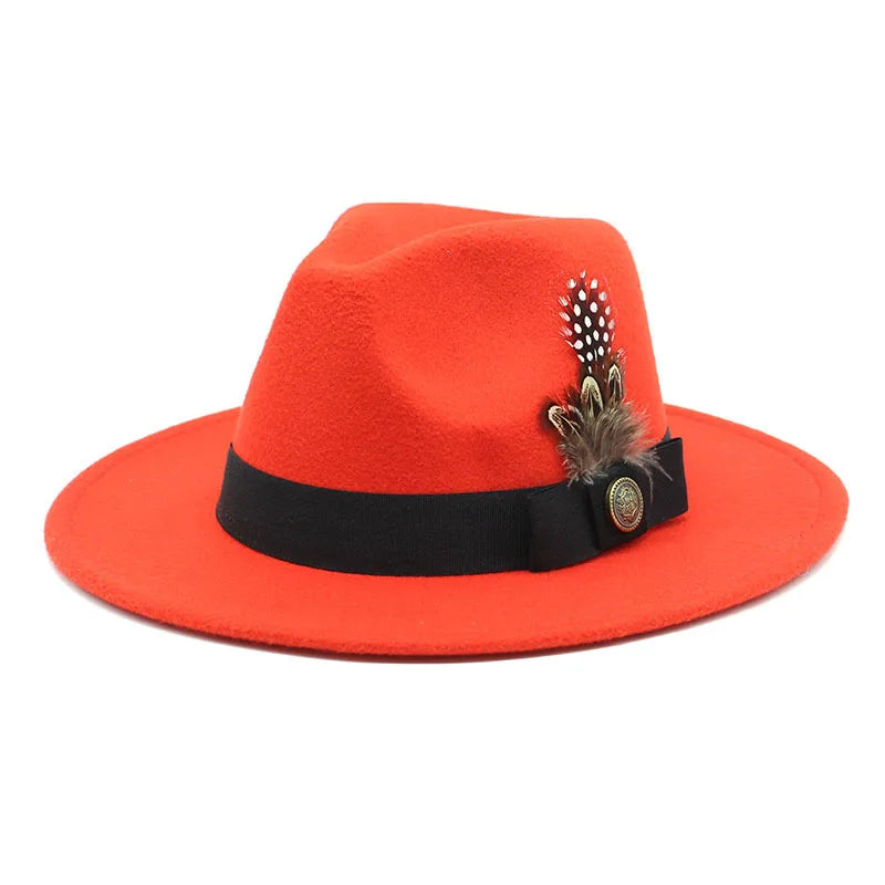 Sombrero Fedora Clásico de Plumas