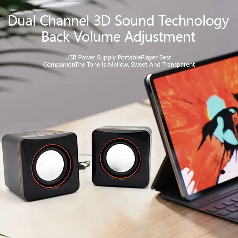 Mini altavoz doméstico, mini sistema de altavoces estéreo duales con alimentación USB, adecuado para computadoras de escritorio multimedia y computadoras portátiles
