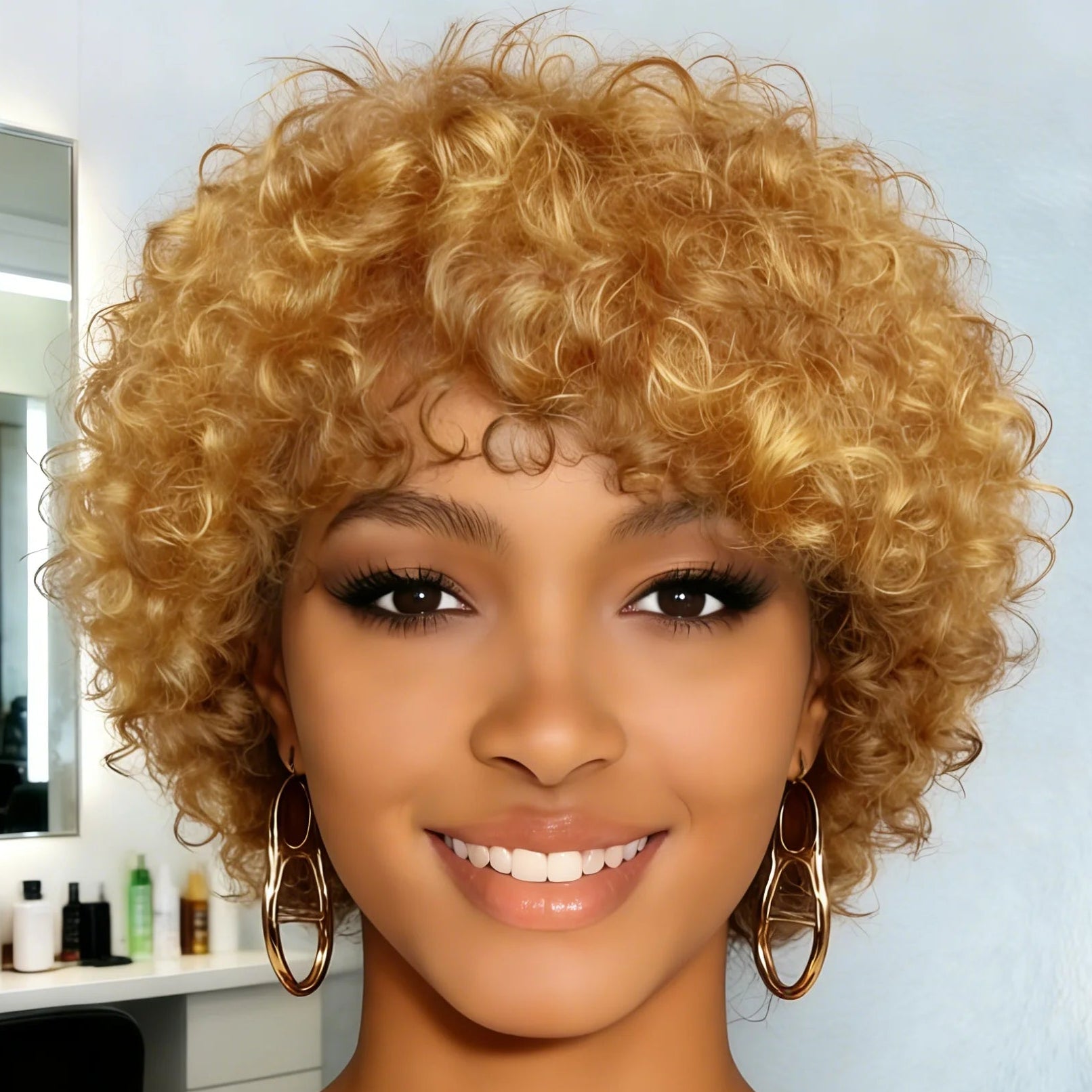 Curly Pixie Human Hair Wig