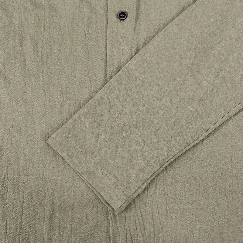Camisas casuales de playa para hombre, de algodón y lino, con capucha, de manga larga, para hombre, holgada, de color liso, con botones, cárdigan, ropa de calle.