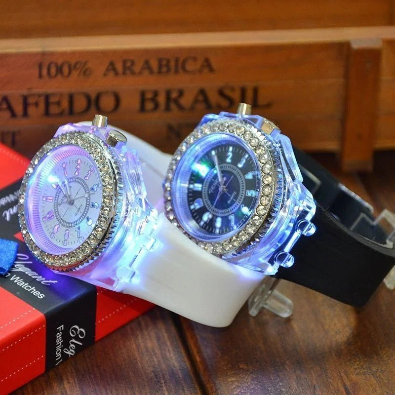 Reloj luminiscente LED con flash: divertido, colorido y perfecto para todas las edades