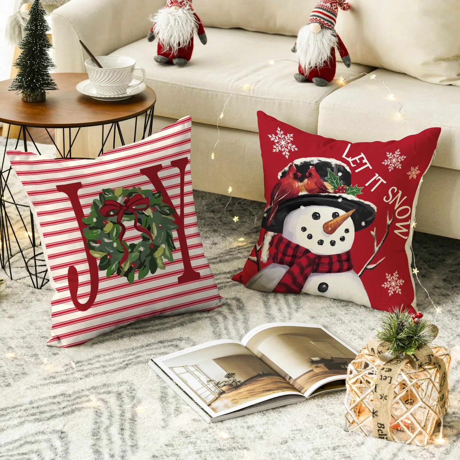 Housse de coussin de Noël à carreaux Buffalo – Confortable, classique et festive