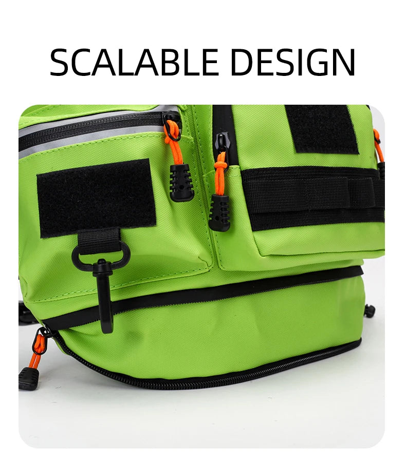 Riñonera para Señuelos de Pesca, Caja de Pesca Grande, Accesorios para Deportes al Aire Libre, Bolsa de Cinturón para Equipo de Pesca, Bandolera de Pesca con Múltiples Bolsillos