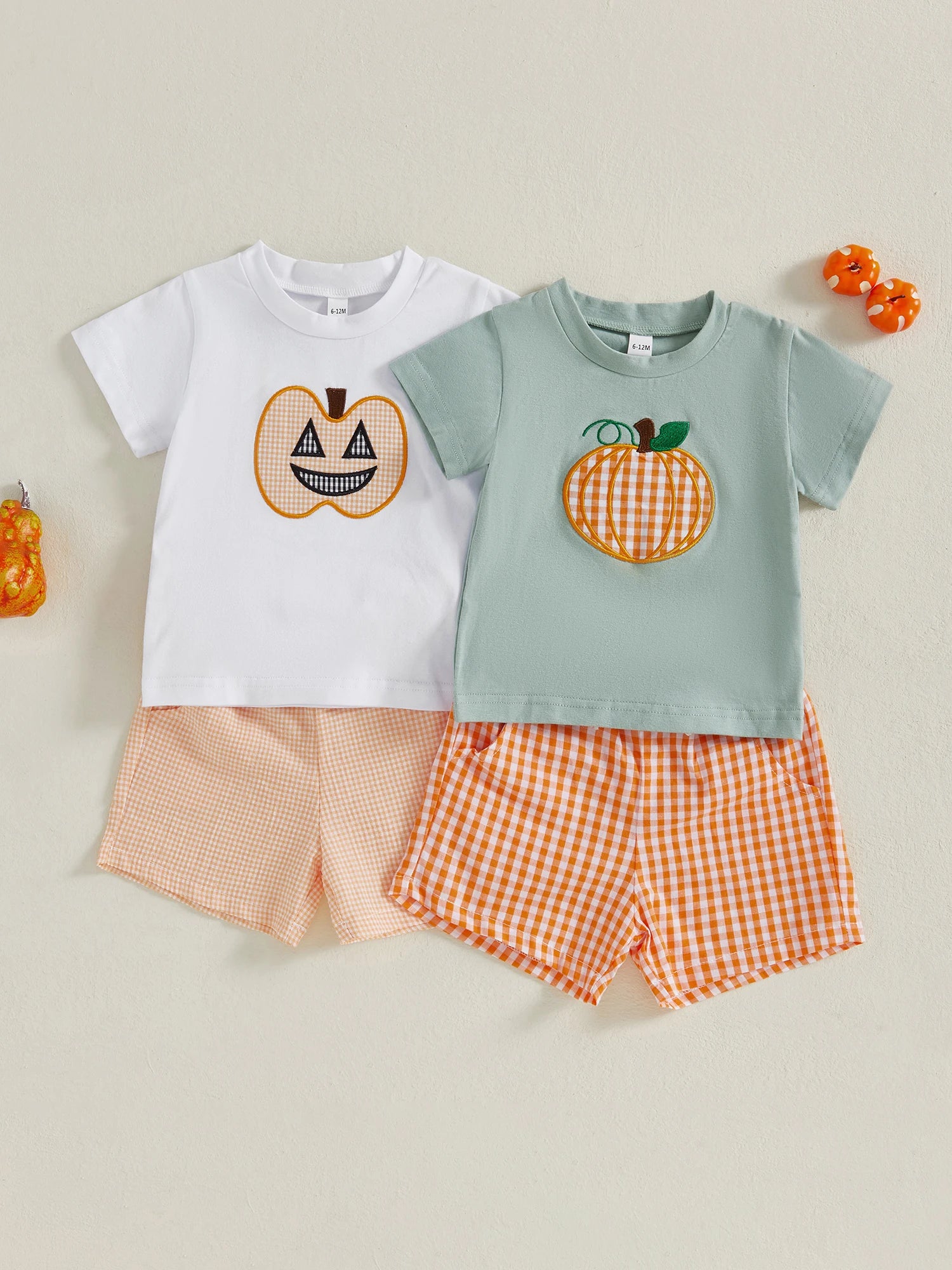 Adorable Toddler Boys Halloween Costume Ghost Print Long Sleeve T-Shirt and Striped Pants Set for 2 Piece Outfit Set