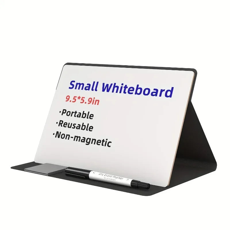 Desktop Easel Whiteboard Dry Erase Whiteboard - Portable Mini Stand Whiteboard Message Board Display Combination Black board