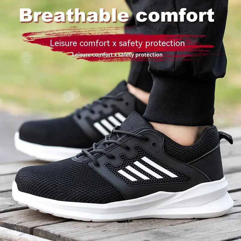 Zapatillas de trabajo con puntera de acero para hombre, zapatos de seguridad a prueba de perforaciones, botas de trabajo, calzado de seguridad indestructible de moda