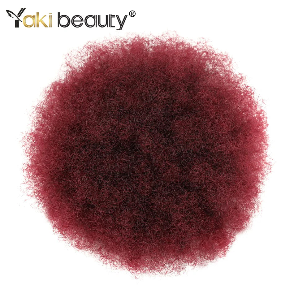 Afro Puff Drawstring Ponytail Synthetic Hair Extension Black Brown Clip On Kinky Drawstring Curly Ponytail