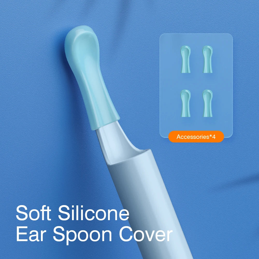 Cámara Endoscópica Visual Inalámbrica para Oídos Herramientas de Limpieza de Oídos Cuchara de Silicona Segura para Oídos Cámara de 5MP Removedor de Cerumen Otoscopio Luminoso