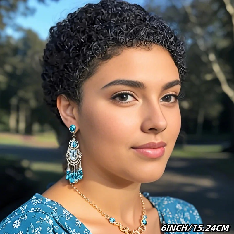 Short Afro Kinky Curly Pixie Wig β 100% Human Hair, Machine-Made