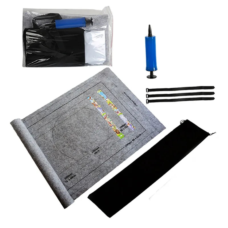 Rompecabezas Pad Jigsaw Roll Fieltro Tapete Alfombra Rompecabezas Manta Para Hasta 1500 Piezas Accesorios De Rompecabezas Nueva Bolsa De Almacenamiento Portátil De Viaje