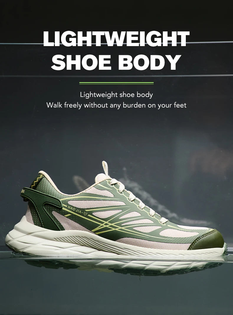 Zapatillas de trabajo ligeras con puntera de acero, calzado de seguridad para hombre, anticolisión, antipunzón, indestructible, transpirable