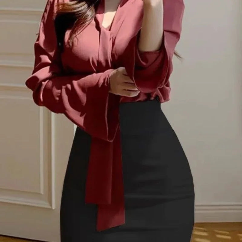 Falda de mujer - Faldas ajustadas para mujer - Falda cruzada de cintura alta - Coqueta - Sexy - Discreta - Elegante - Tendencia de moda - Verano - Informal - Lujo - Elegante