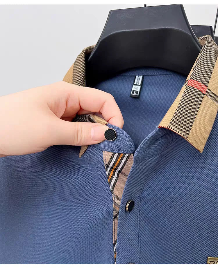 Polo de manga corta con logo de marca de lujo, camisa de polo de seda y algodón de alta gama, transpirable, para hombre, nueva colección de verano, camiseta Paul, ropa de hombre informal de moda.