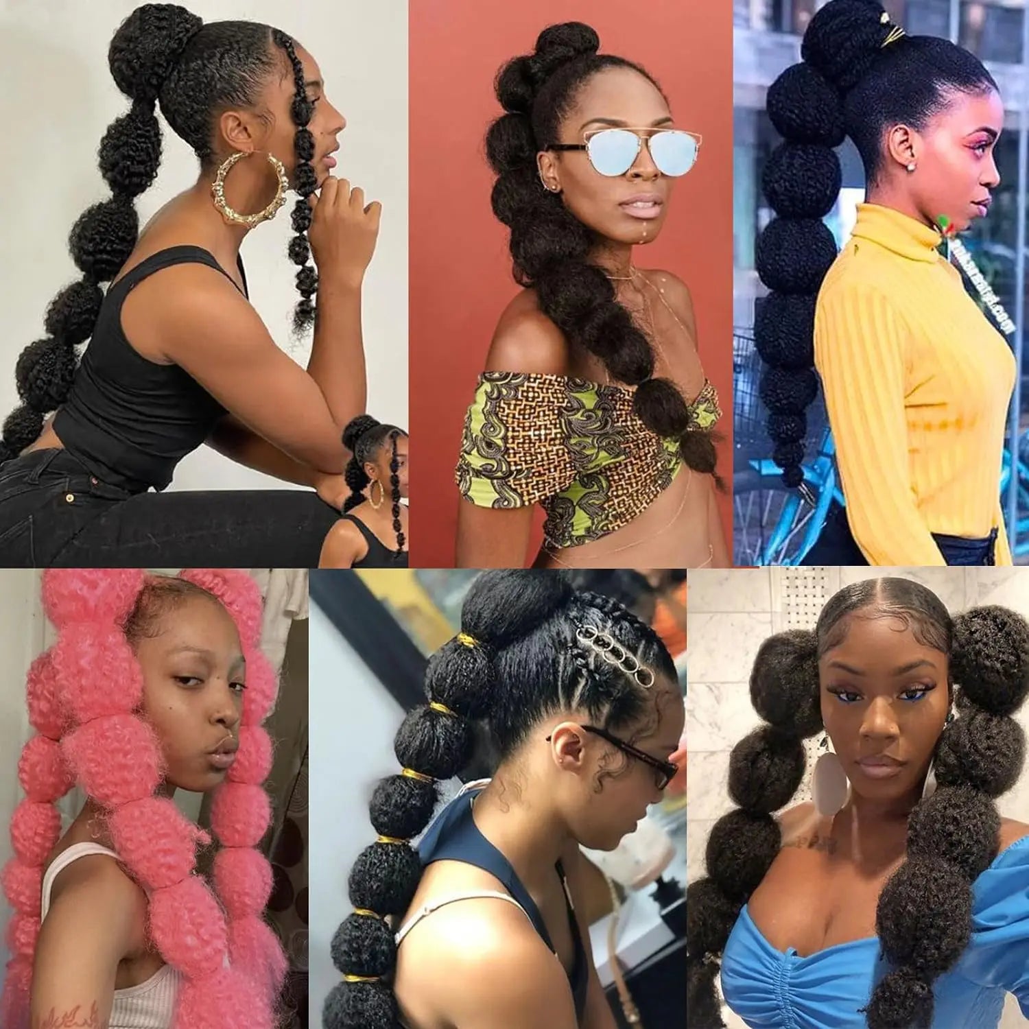 Queue de cheval bouclée afro en extension pour femmes noires, 18/24 pouces de long, bulle lanterne, à cordon de serrage, fausse couette, postiche synthétique