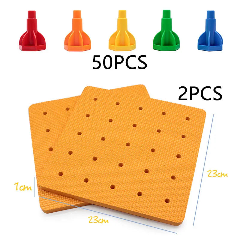 Juguetes Montessori para niños: Bloques apilables, juego de mesa de construcción de bloques de partículas grandes para educación temprana