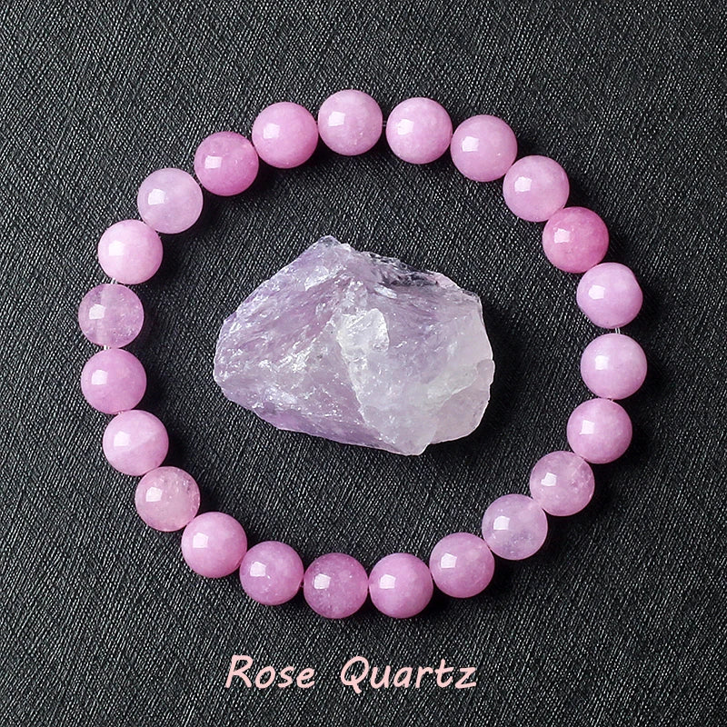 Pulsera de amatista genuina con cristales naturales para mujer, pulsera de amatista hecha de cuentas de piedra natural real, purificante para el cuerpo.
