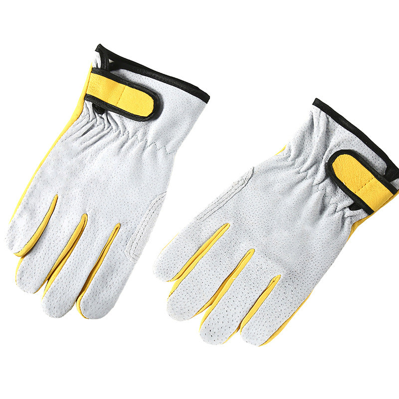 Guantes de trabajo Guantes de cuero para soldar Protección de seguridad para jardinería deportes motocicleta Conducción Resistentes al desgaste Aislamiento térmico