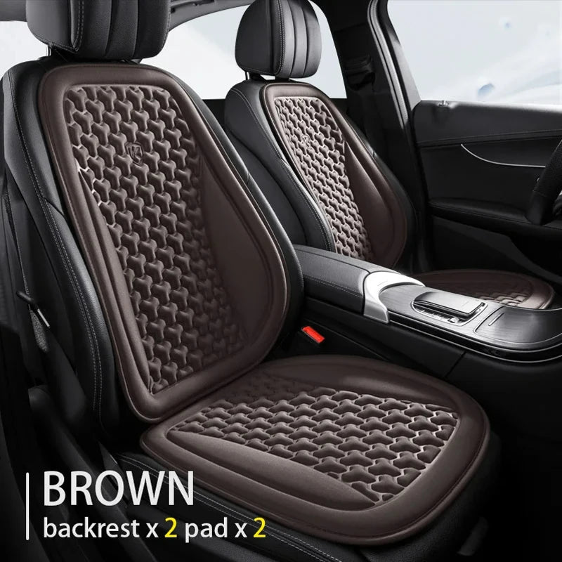 Funda de asiento de coche de verano 3D transpirable de seda helada, cojín de asiento de coche con diseño convexo, almohadillas protectoras de asiento de coche universales, alfombrilla de silla de coche