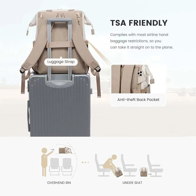 Laptop bag, travel and leisure mommy bag, diaper bag, men's and women's fashionable backpack