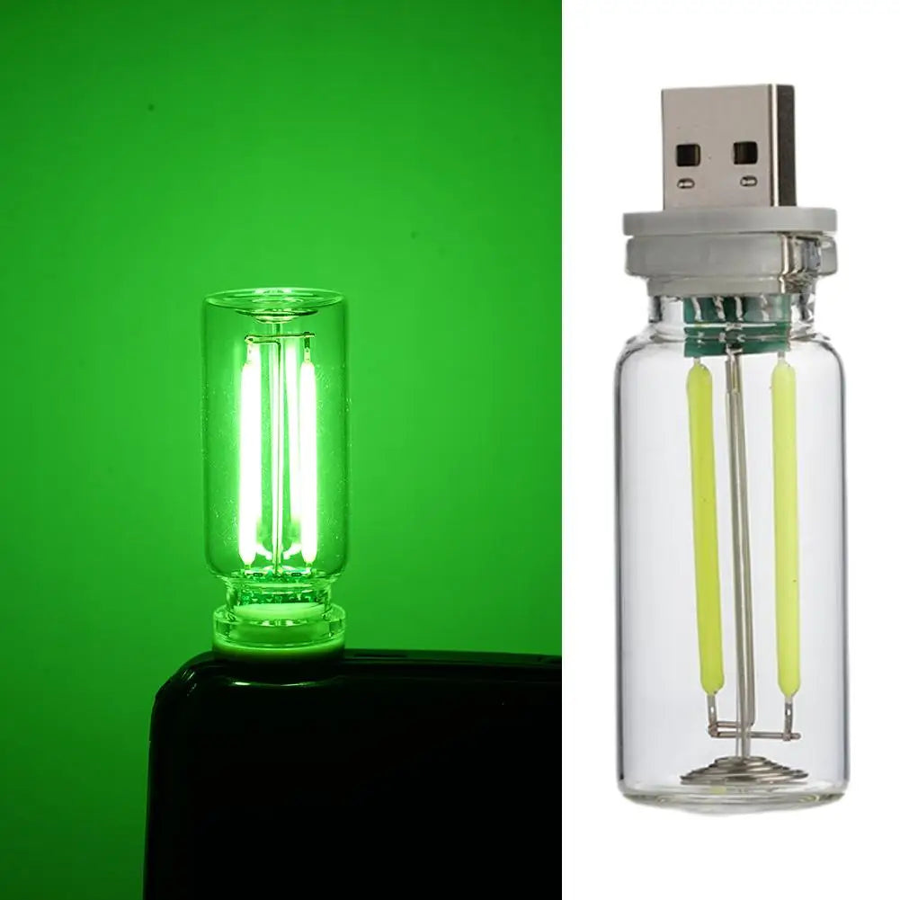 Decora herramientas USB táctil Control noche LED Luz Ambiente Lámpara incandescente Filamento LED Bombilla Decoración de dormitorio DIY