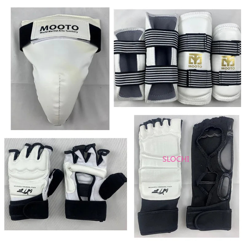 Set de entrenamiento de equipo de protección de combate de Taekwondo, equipo de combate real, conjunto de equipo de protección de artes marciales engrosado para competición