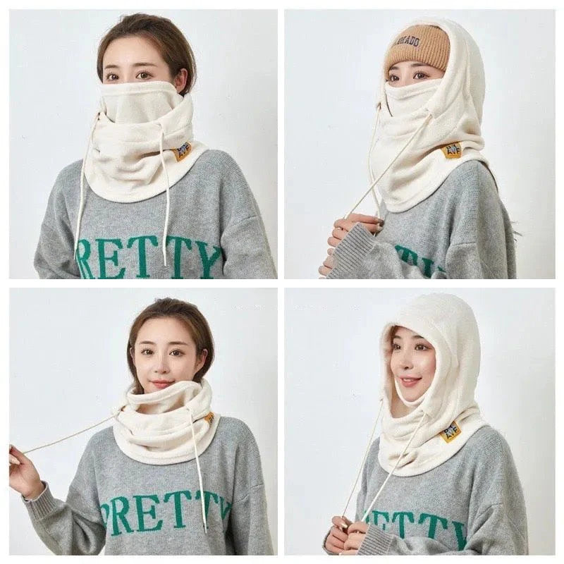 Gorro de invierno cálido con mascarilla y calentador de cuello 4 en 1, pasamontañas a prueba de viento para hombres y mujeres, protección contra el frío para ciclismo