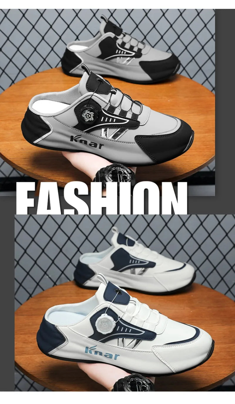 Zapatos de Hombre Moda Verano Suela Blanda Medias Pantuflas Casuales Versátiles Zapatos de Hombre de Moda Tendencia Zapatos Baotou para Exteriores