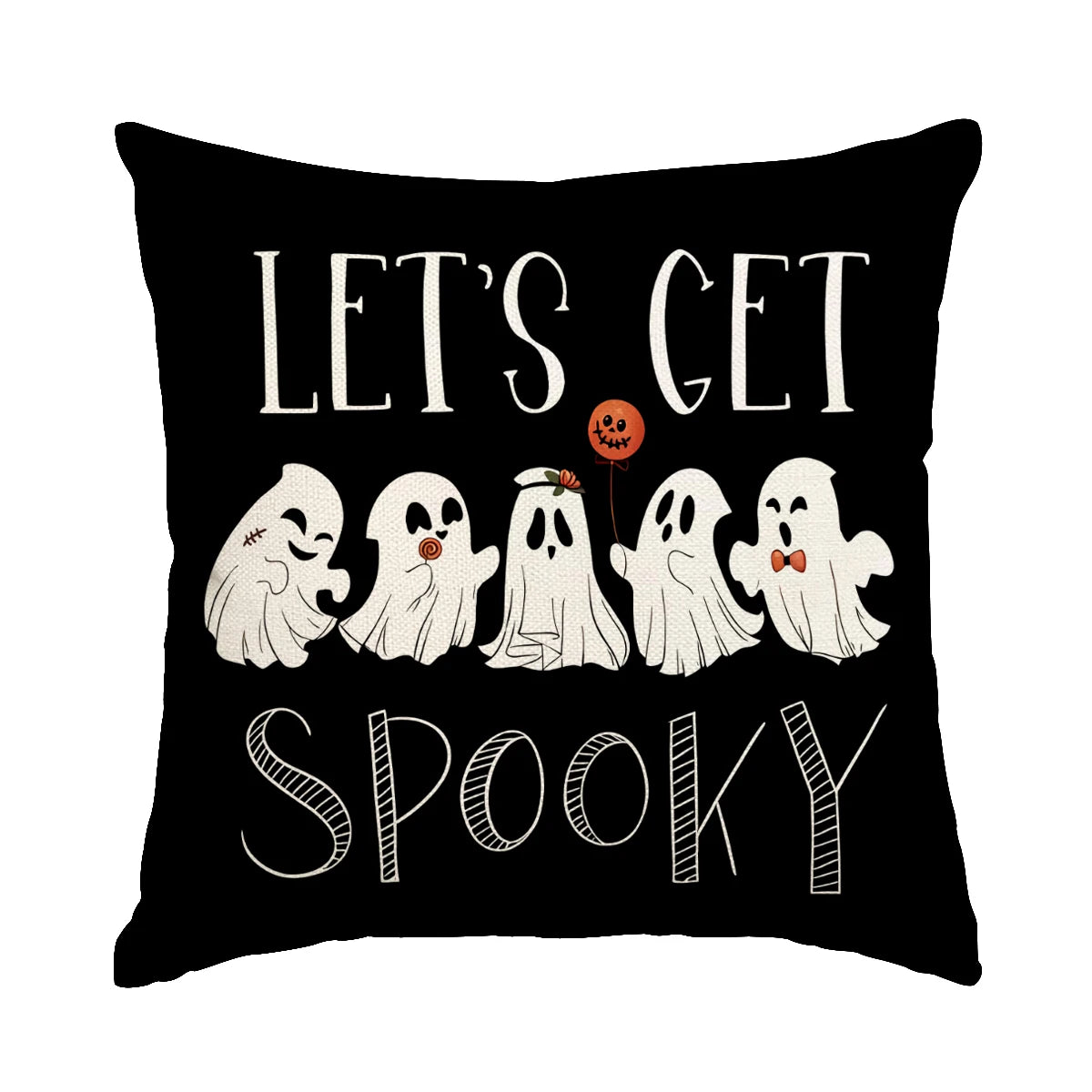 1 ud./4 Uds. Funda de almohada decorativa de Halloween, funda de cojín de truco o trato, fantasma, cabeza de calabaza, funda de cojín de sofá con decoración de murciélago