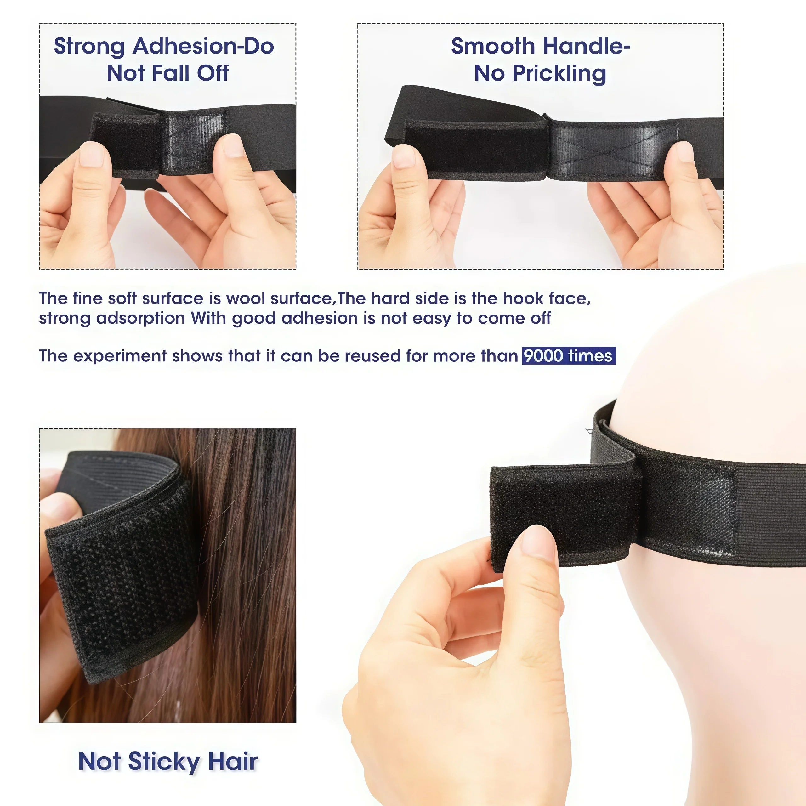 1pc Wig Elastic Band, Wig Grip Band with Adjustable Strap, Comfortable & Secure Fit Design, Perfect for Daily Use, Durable Material Construction