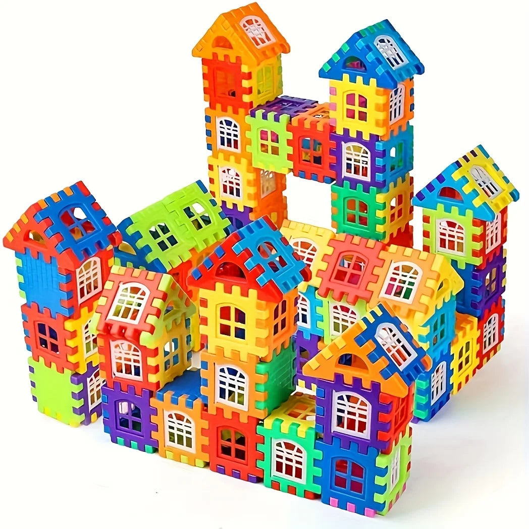 House Building Blocks Set - New ABS Material Building Toys For Kids - Creative Imagination Development - Perfect Holiday Gift