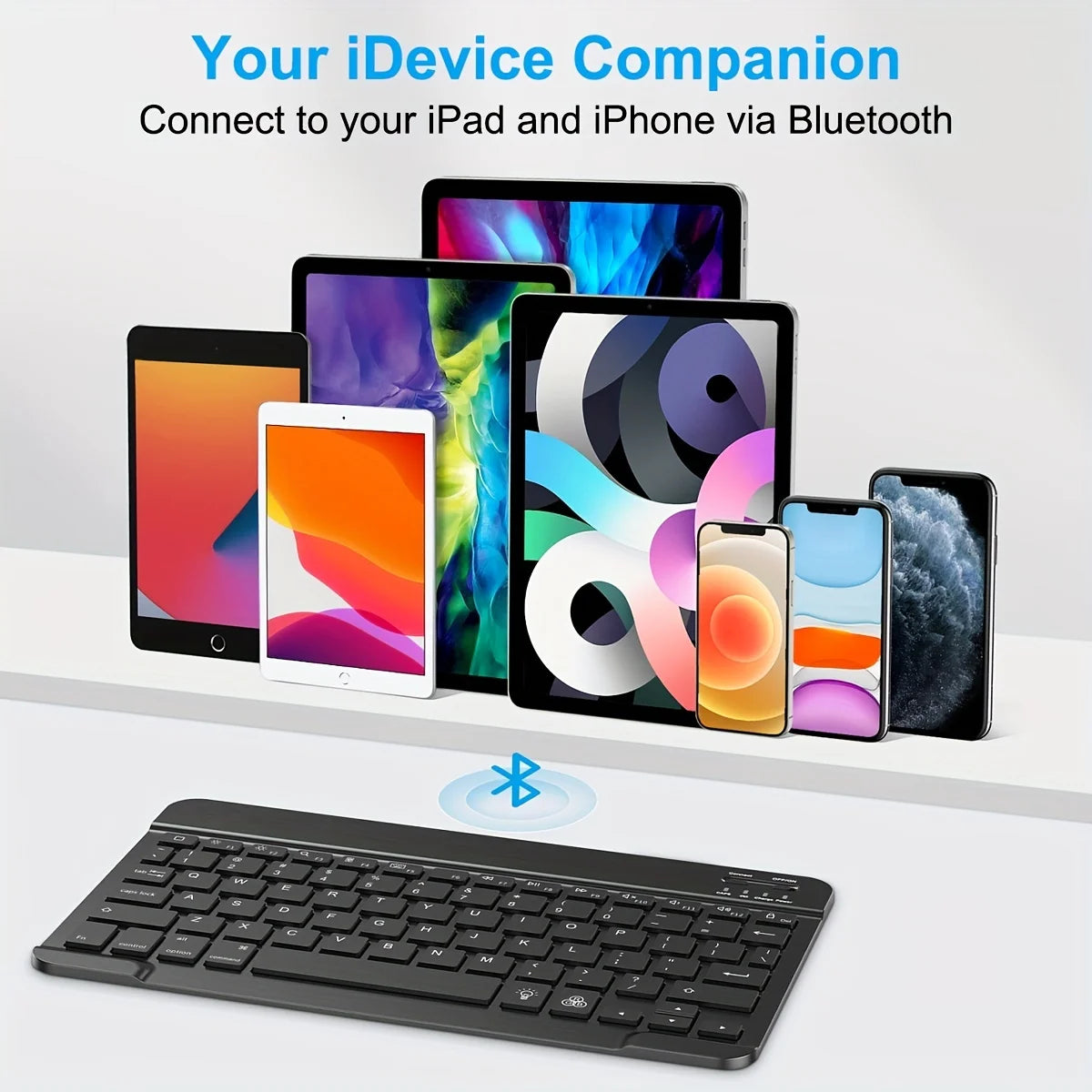 Trådløst tastatur Bluetooth-kompatibelt tastatur for Android IOS Windows Mini 78-tasters spilltastatur for PC iPad nettbretttastatur