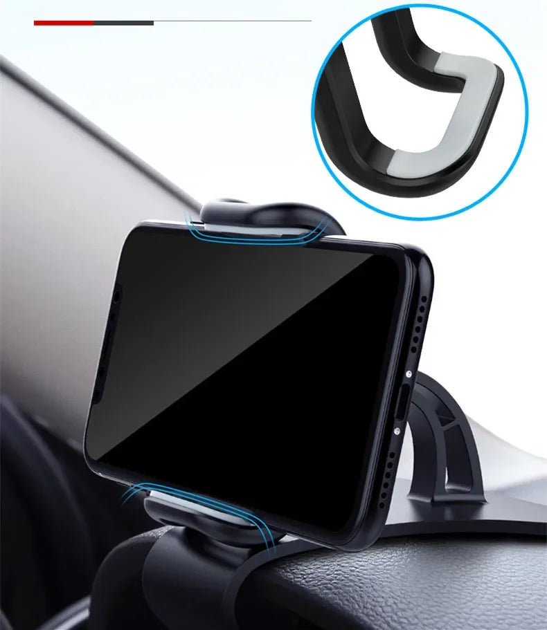 Soporte para teléfono de coche giratorio 360°, soporte universal para celular, soporte para salpicadero de coche con agarre automático, soporte fijo para teléfono móvil