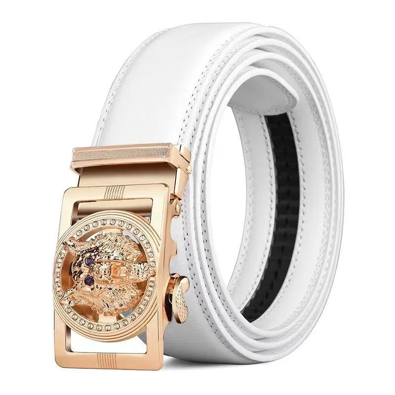 Ceinture en cuir à boucle automatique pour homme