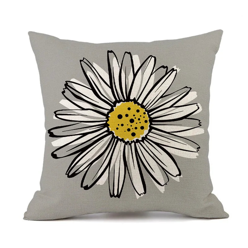 Housse de coussin d'extérieur imperméable 45x45, motif floral, décorative, pour canapé