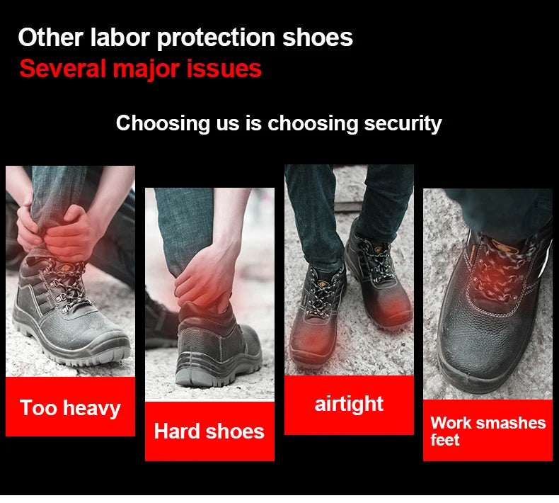 Zapatillas de trabajo con puntera de acero para hombre, zapatos de seguridad a prueba de perforaciones, botas de trabajo, calzado de seguridad indestructible de moda