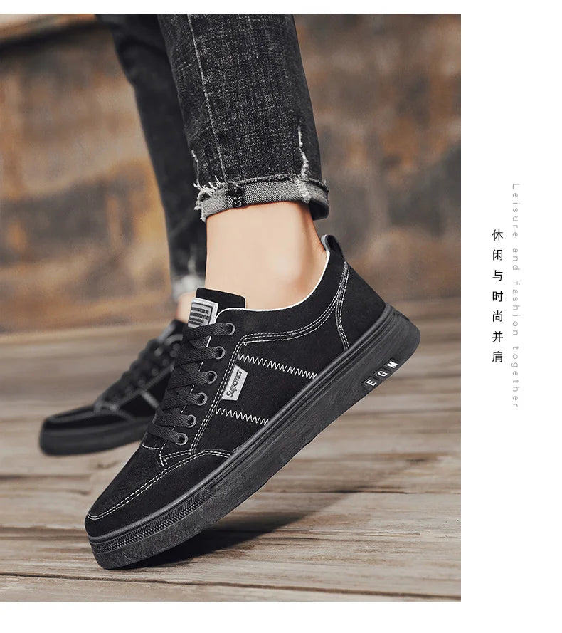 Zapatos de hombre nuevos, zapatos de seguridad de trabajo de primavera, antideslizantes, resistentes al desgaste, versátiles, informales, deportivos, de trabajo, zapatos de tabla para hombre