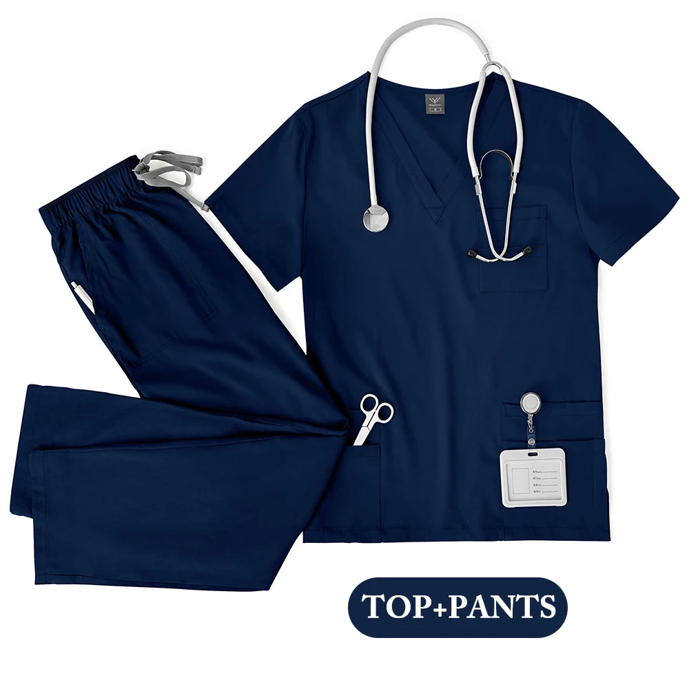 Conjunto unisex de uniforme médico – Cómodo, profesional y perfecto para el trabajo en el sector sanitario