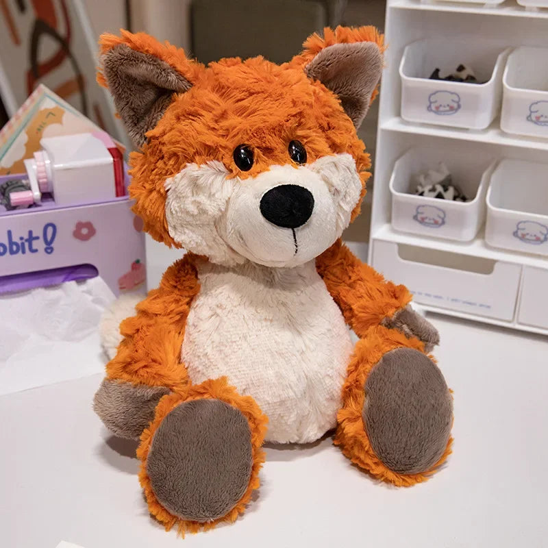 Animales de peluche Kawaii, mapache de peluche, zorro encantador, lindo perezoso suave, almohada para niñas, niños, bebés, regalo de cumpleaños
