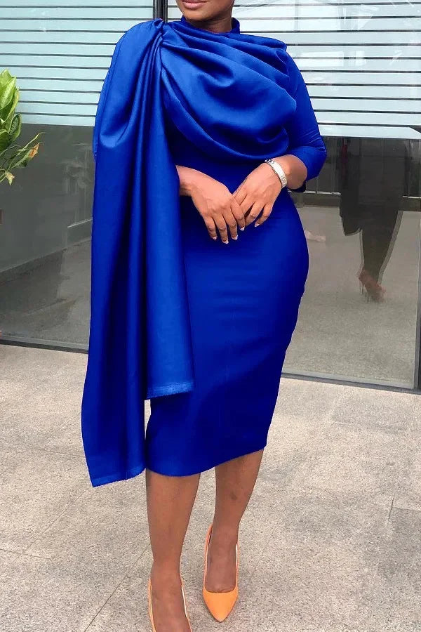Vestidos africanos para mujer, nueva llegada de primavera, vestido midi ajustado de manga larga de color sólido, ropa Dashiki de África