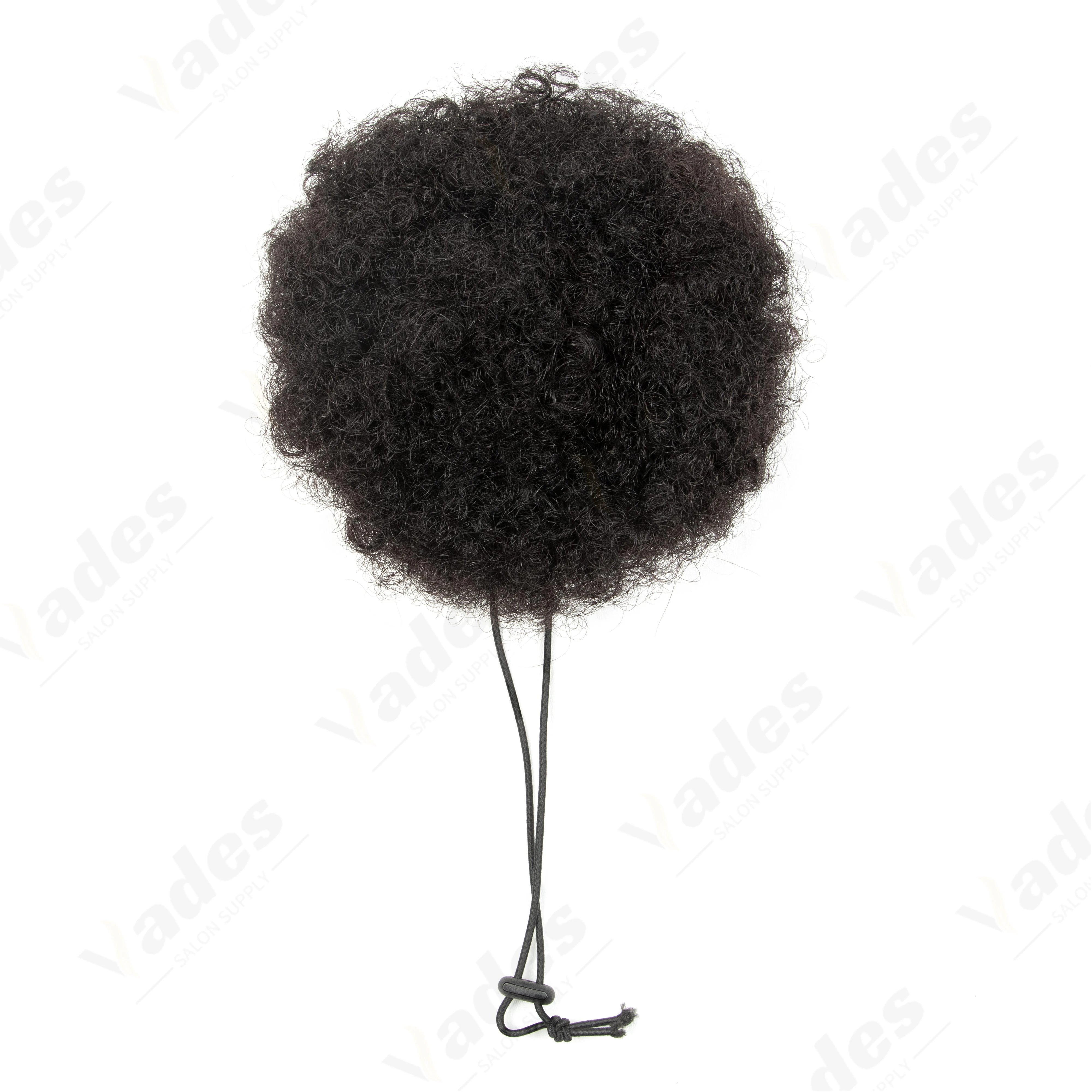 VADES HAIR Afro Puff Hair Bun Human Hair Small Drawstring Ponytail Natural Black Curly Hairpiece 4 6 8 inch One piece per pack