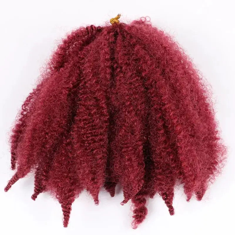 Cabello de ganchillo para trenzas Marley de 8 pulgadas, para trenzas cortas afro kinky, extensiones de cabello de fibra sintética ombré para mujeres