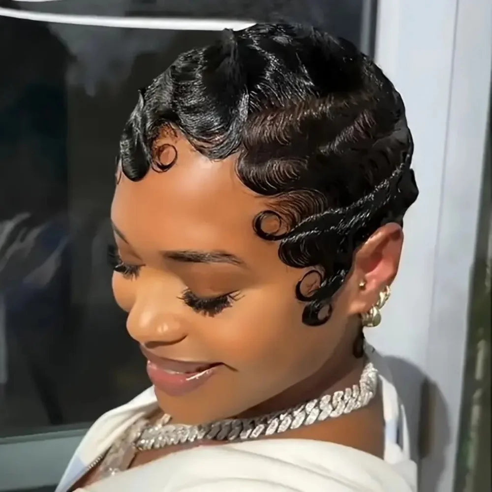 Finger Wave Pixie Wig