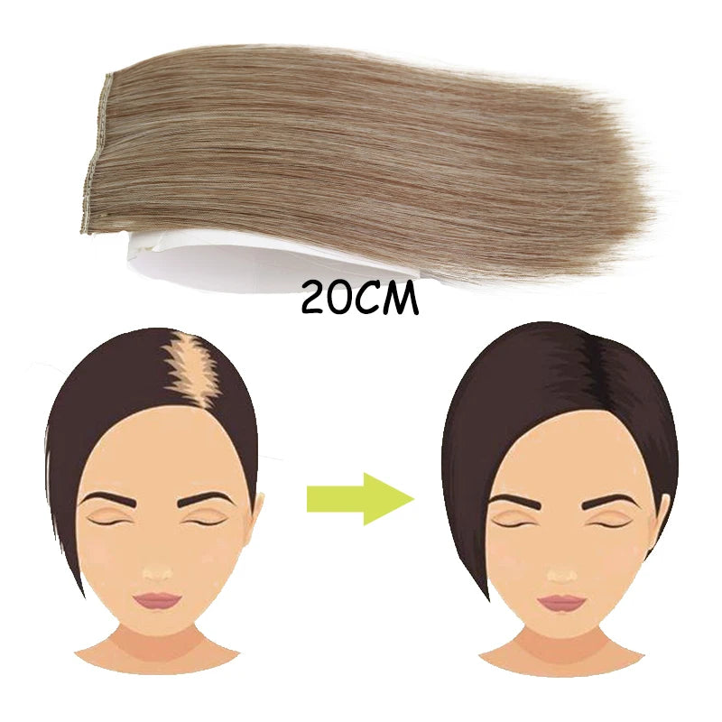 AZQUEEN Almohadillas de cabello sintético invisibles sin costuras con clip de una pieza para aumentar el volumen del cabello, extensiones de cabello, cubrepelo superior lateral