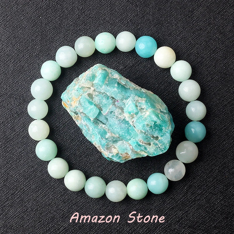 Pulsera de amatista genuina con cristales naturales para mujer, pulsera de amatista hecha de cuentas de piedra natural real, purificante para el cuerpo.