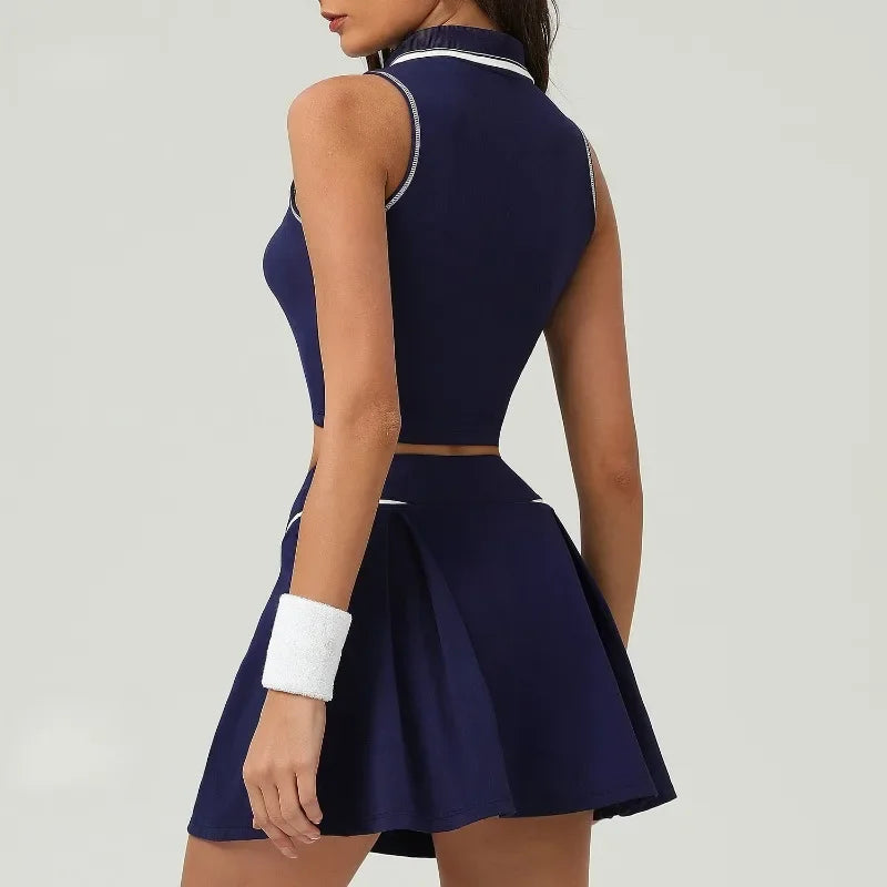 Conjuntos de Falda de Tenis Deportes Fitness Golf Bádminton Correr Ocio Faldas Cortas Ropa de Entrenamiento Trajes de Gimnasio Yoga para Mujeres